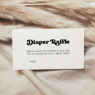 Stylish retro Baby shower diaper raffle Enclosure Card