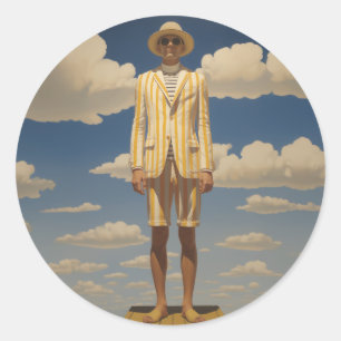 Stylish Retro Beachwear Striking Summer Fashion  Classic Round Sticker