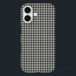 Stylish Retro Black and Grey Gingham Plaid Pattern iPhone 16 Case<br><div class="desc">Stylish Retro Black and Grey Gingham Plaid Pattern Phone Case</div>