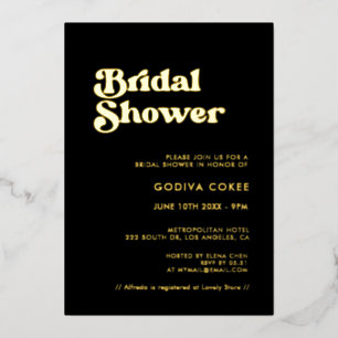 Stylish retro black & gold Bridal shower