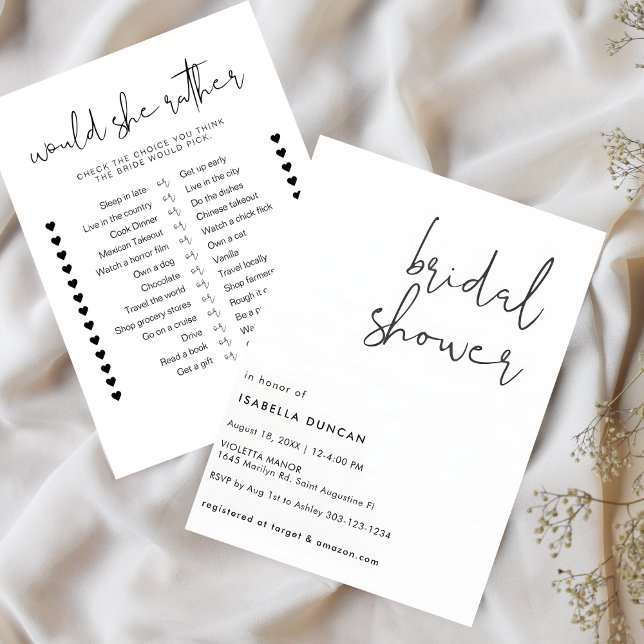 Stylish retro black & white Bridal shower  Invitation (Creator Uploaded)