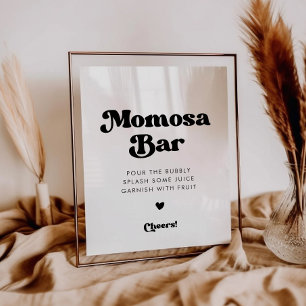 Stylish retro black & white Momosa bar sign
