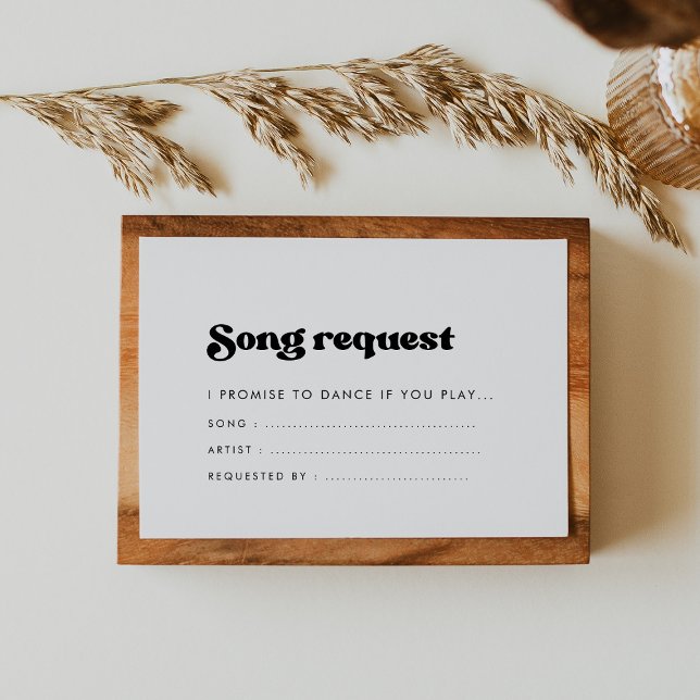 Stylish retro black & white Song request Enclosure Card (Creator Uploaded)