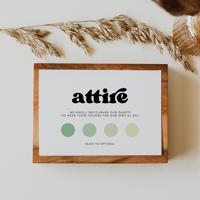 Stylish retro black & white Wedding attire Enclosure Card (Creator Uploaded)