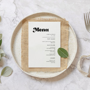 Stylish retro black & white wedding menu