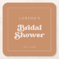 Stylish retro Brown sugar Bridal Shower