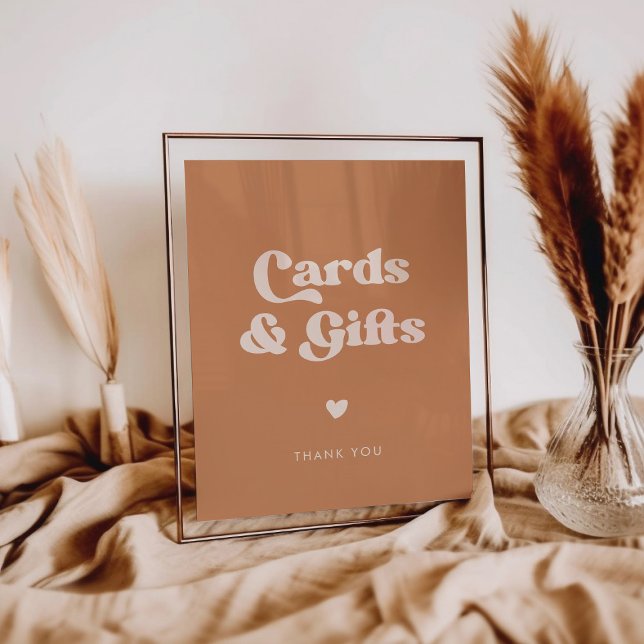 Stylish retro Brown sugar Cards & Gifts sign (Creator Uploaded)