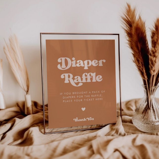 Stylish retro Brown sugar Diaper Raffle sign (Creator Uploaded)