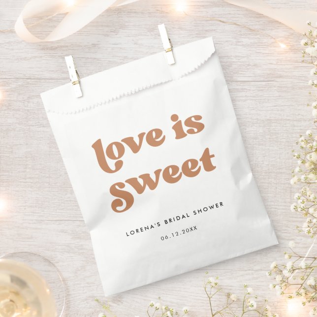 Stylish retro Brown sugar Love is sweet Favour Bag (Clipped)