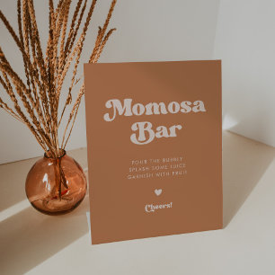 Stylish retro Brown sugar Momosa bar Pedestal Sign