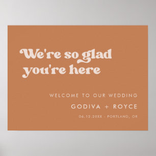 Stylish retro Brown sugar So glad you're here Poster