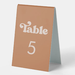 Stylish retro brown sugar Table number
