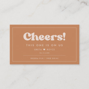Stylish retro Brown sugar Wedding Drink ticket