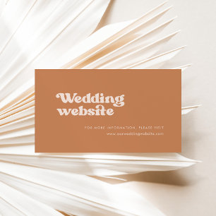Stylish retro brown sugar wedding website enclosure card