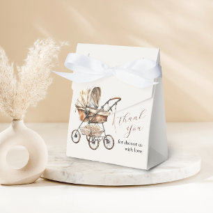 Stylish Retro Carriage Flora Baby Shower Favour Bo Box
