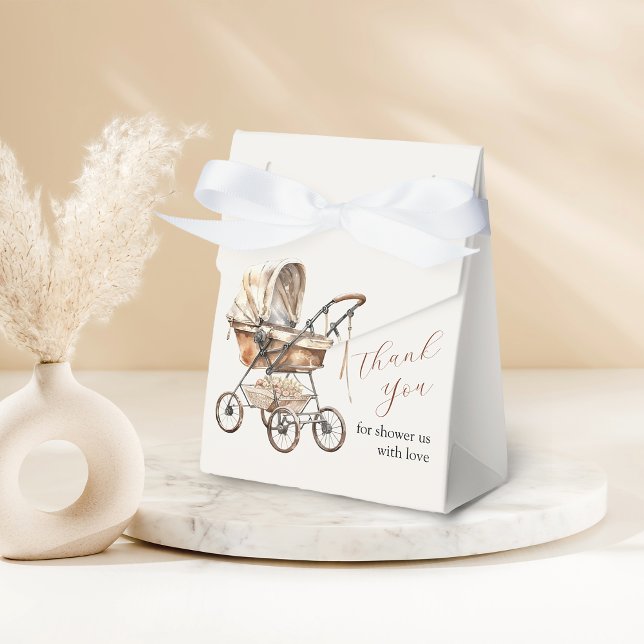 Stylish Retro Carriage Flora Baby Shower Favour Bo Favour Box (Stylish Retro Carriage Flora Baby Shower Favor Box
)
