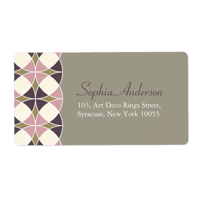 Stylish Retro Chic Art Deco Wedding Address Labels (Front)