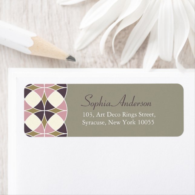 Stylish Retro Chic Art Deco Wedding Address Labels (Insitu)