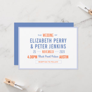 Stylish Retro Colourful Wedding Invitation