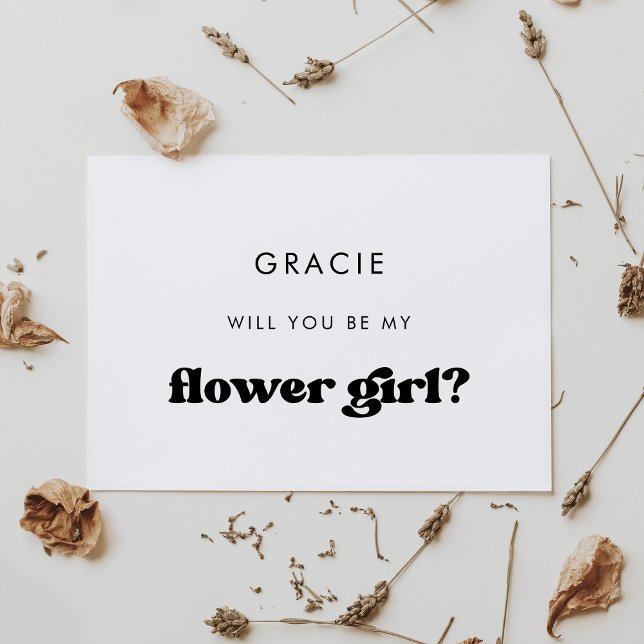 Stylish retro Flower girl proposal card (Creator Uploaded)