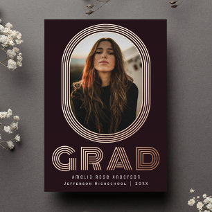 Stylish Retro Graduation Photo Announcement
