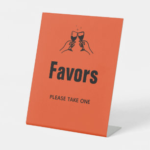 Stylish retro Hand draw Wedding Favours  Pedestal Sign