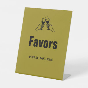 Stylish retro Hand draw Wedding Favours  Pedestal Sign