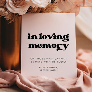 Stylish retro In loving memory wedding sign