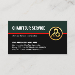 Stylish Retro Layer Red Line Chauffeur Driver Business Card