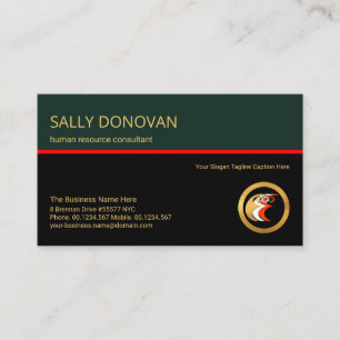 Stylish Retro Layer Red Line Human Resource Business Card