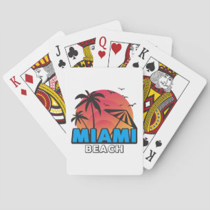 Stylish Retro Miami Beach Travel  Playing Cards