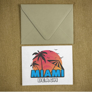 Stylish Retro Miami Beach Travel Postcard