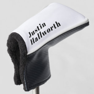 Stylish Retro Modern Lettering   Editable Black Golf Head Cover