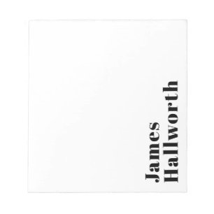 Stylish Retro Modern Lettering Editable Black Notepad