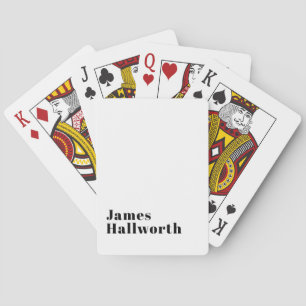 Stylish Retro Modern Lettering Editable Black Playing Cards