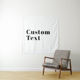 Stylish Retro Modern Lettering   Editable Black Tapestry