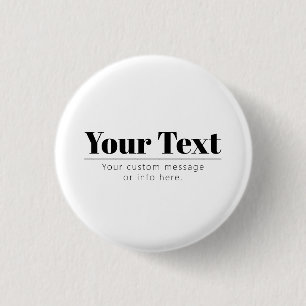 Stylish Retro-modern Text   Black & White 3 Cm Round Badge