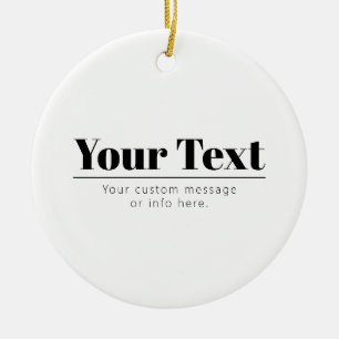 Stylish Retro-modern Text   Black & White Ceramic Ornament
