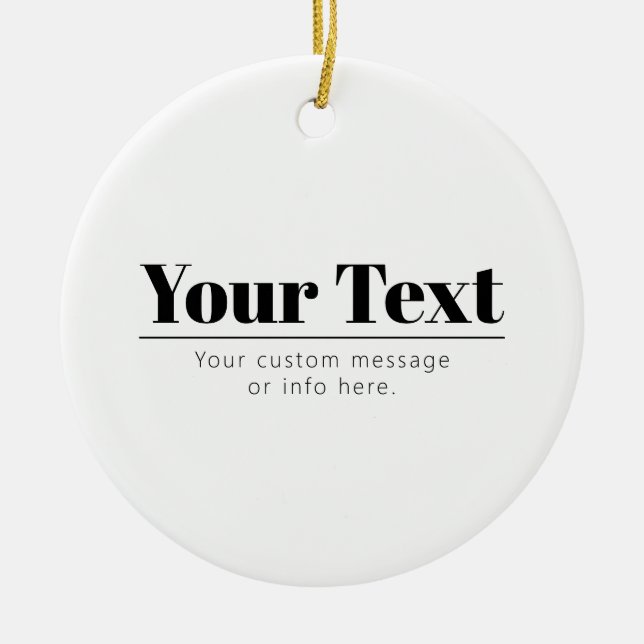 Stylish Retro-modern Text | Black & White Ceramic Ornament (Front)