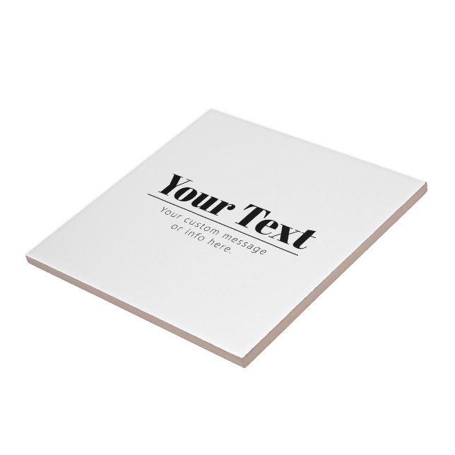 Stylish Retro-modern Text | Black & White Ceramic Tile (Side)