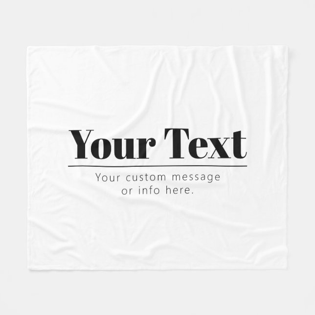 Stylish Retro-modern Text | Black & White Fleece Blanket (Front (Horizontal))