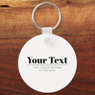 Stylish Retro-modern Text   Black & White Key Ring