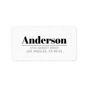 Stylish Retro-modern Text   Black & White Label