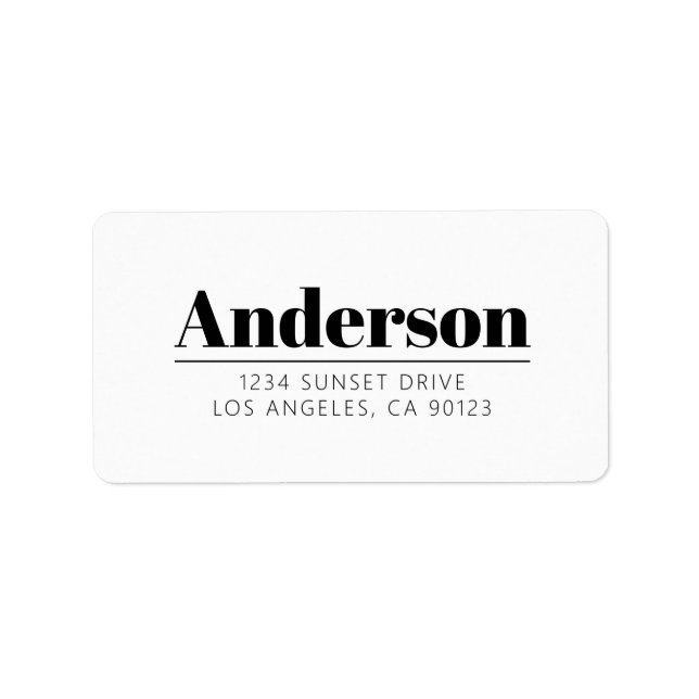 Stylish Retro-modern Text | Black & White Label (Front)