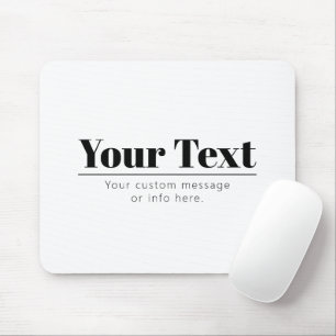 Stylish Retro-modern Text   Black & White Mouse Pad