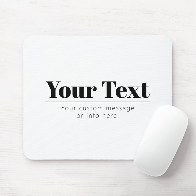 Stylish Retro-modern Text | Black & White Mouse Pad (With Mouse)