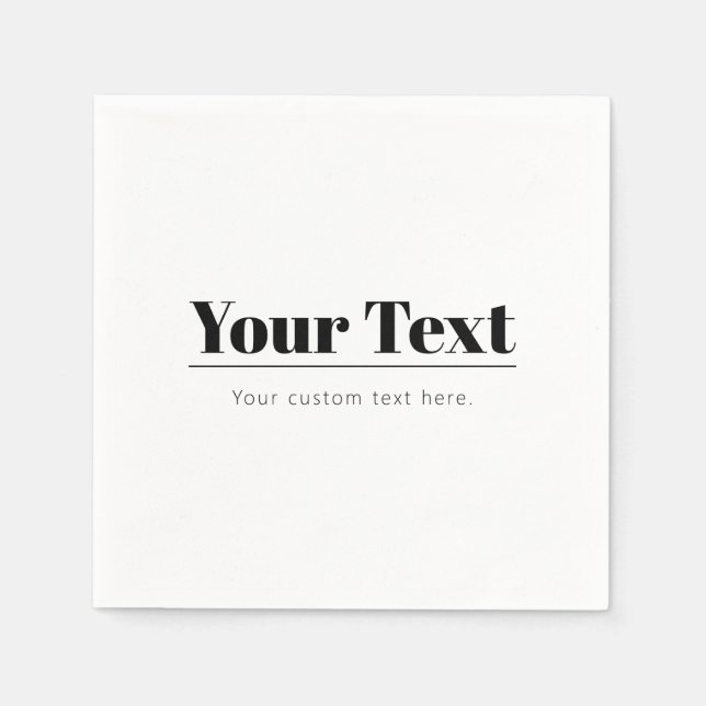 Stylish Retro-modern Text | Black & White Napkin (Front)