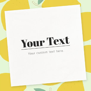 Stylish Retro-modern Text Black & White Napkin