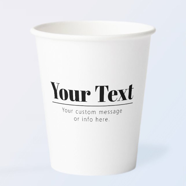 Stylish Retro-modern Text | Black & White Paper Cups (Creator Uploaded)