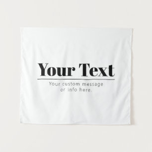 Stylish Retro-modern Text   Black & White Tapestry